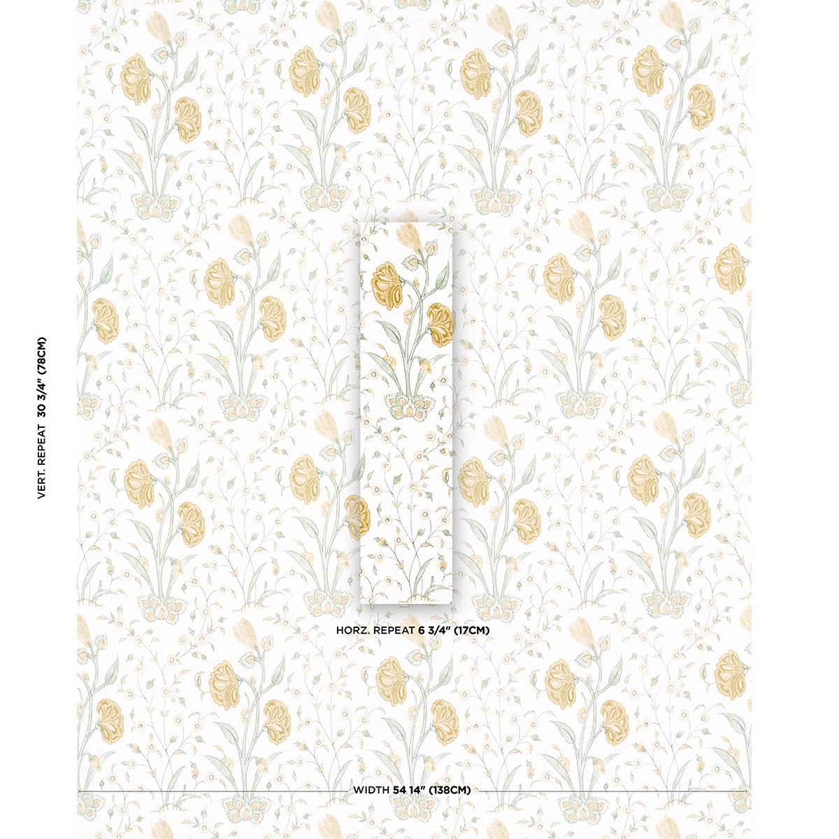 Schumacher Khilana Floral Fabric - Marigold