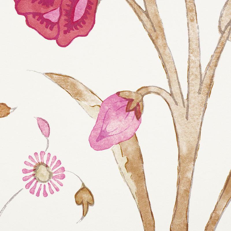 Schumacher Khilana Floral Wallpaper - Spice