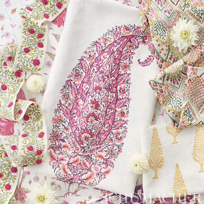 Schumacher Khilana Floral Wallpaper - Spice