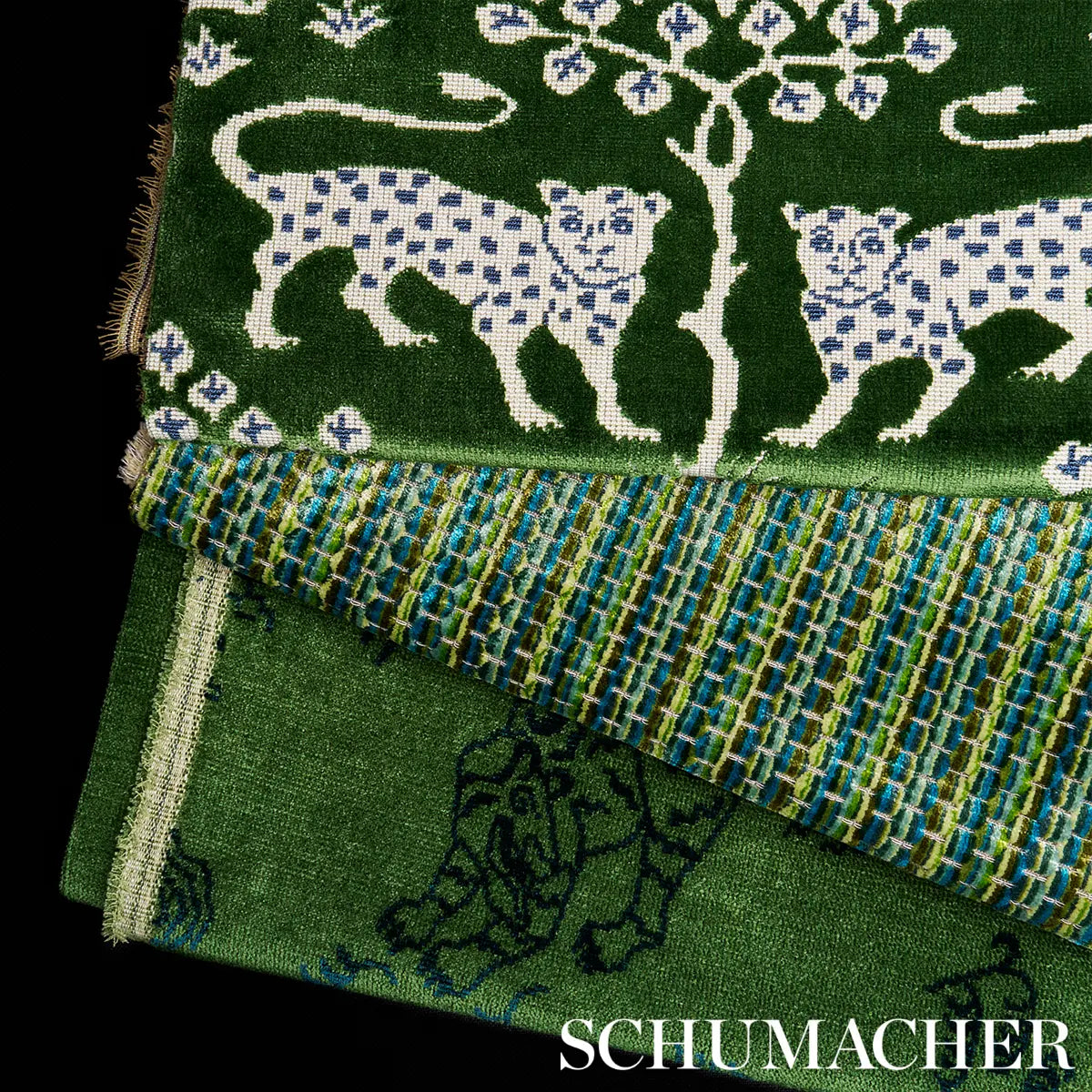 Schumacher Kinabalu Velvet Fabric - Emerald