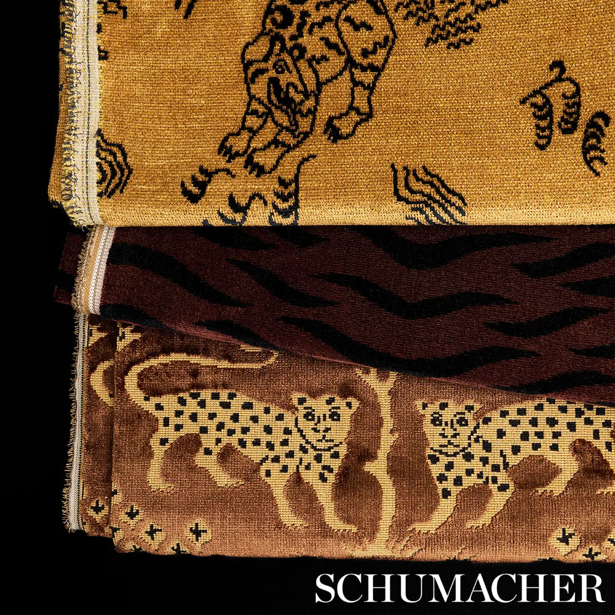 Schumacher Kinabalu Velvet Fabric - Gold