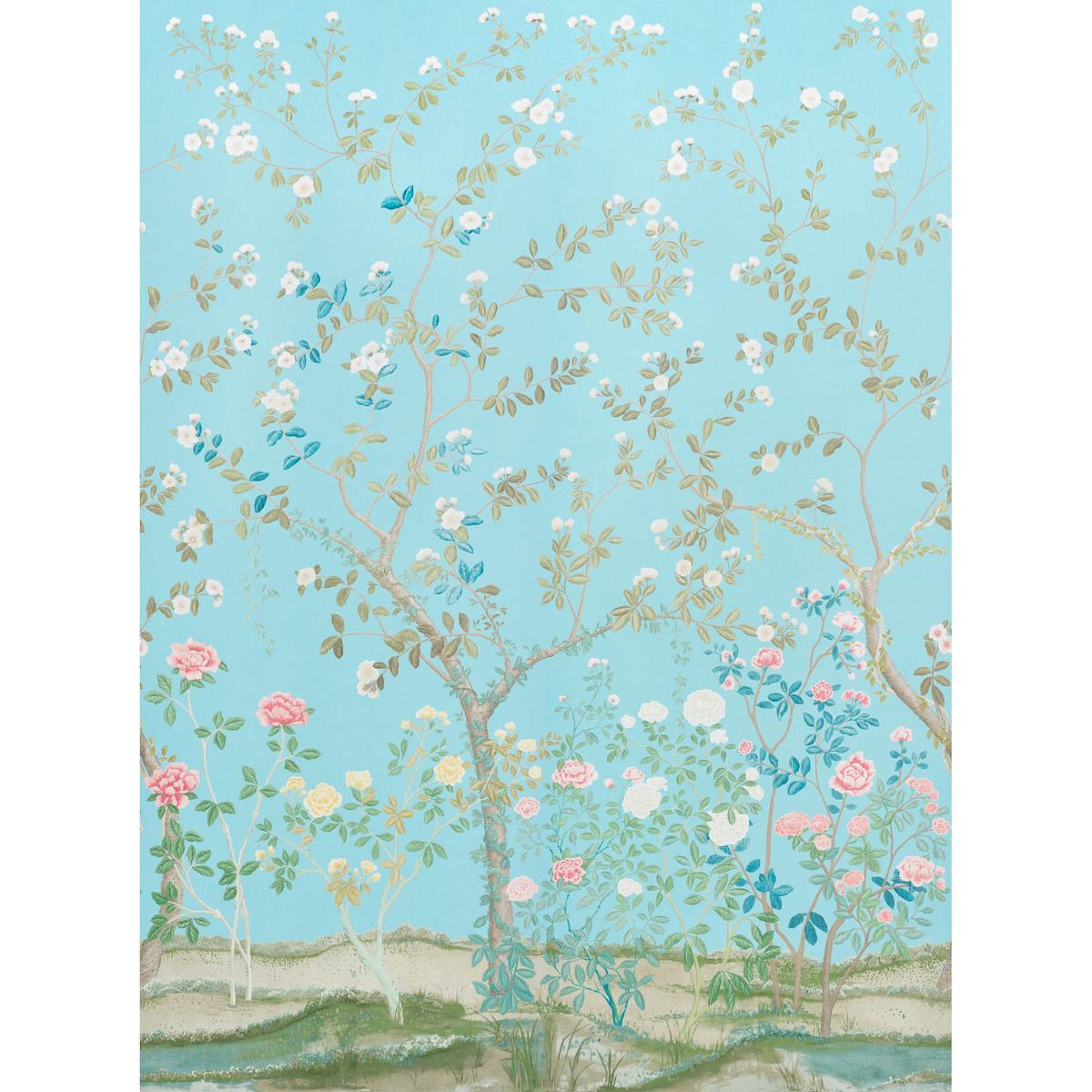 Schumacher Madame De Pompadour (Wide Width) Panel Set Wallpaper - Aqua