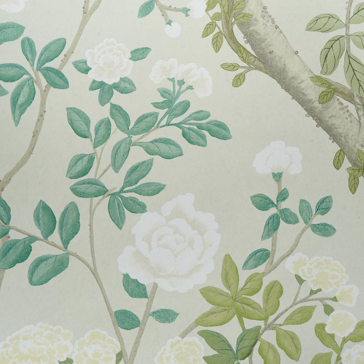 Schumacher Madame De Pompadour (Wide Width) Panel Set Wallpaper - Green