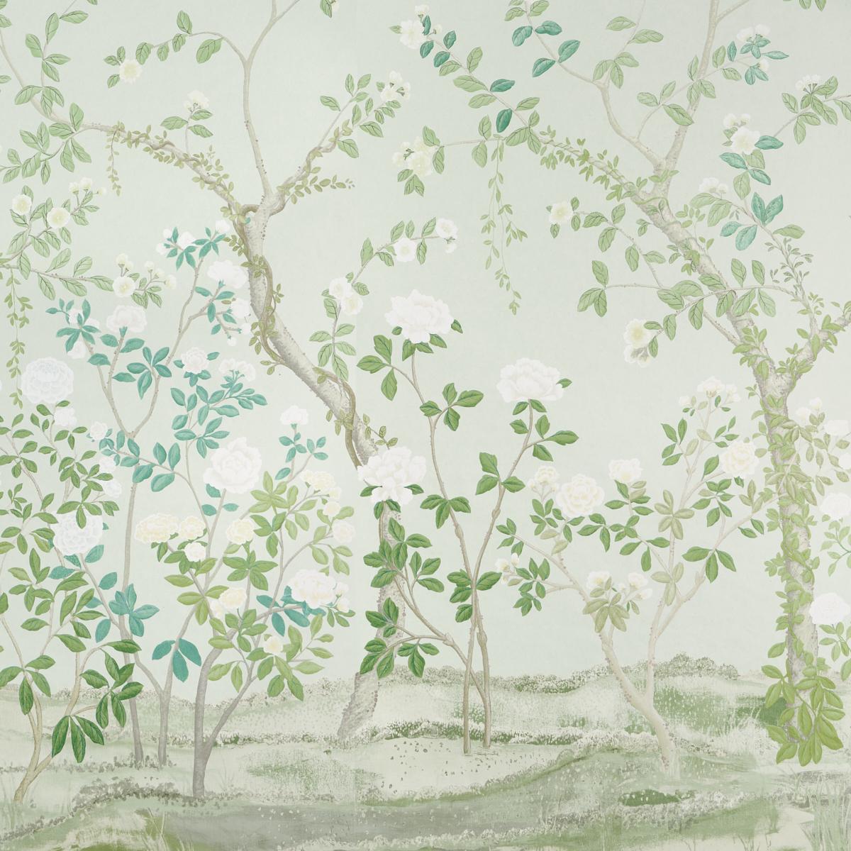 Schumacher Madame De Pompadour (Wide Width) Panel Set Wallpaper - Green