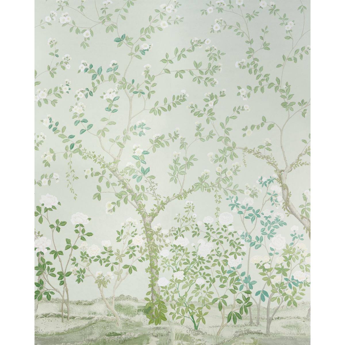 Schumacher Madame De Pompadour (Wide Width) Panel Set Wallpaper - Green