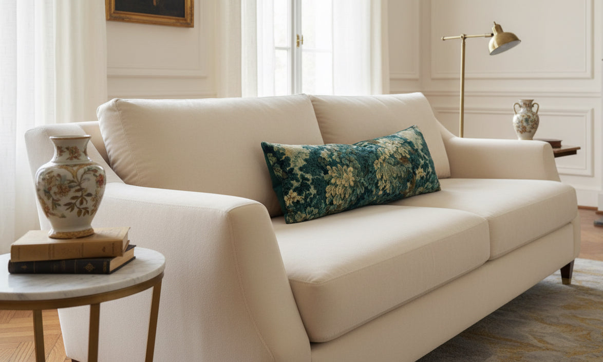 Marly & Mohair Luxury Verdure Velvet Pillow Cover - Blues