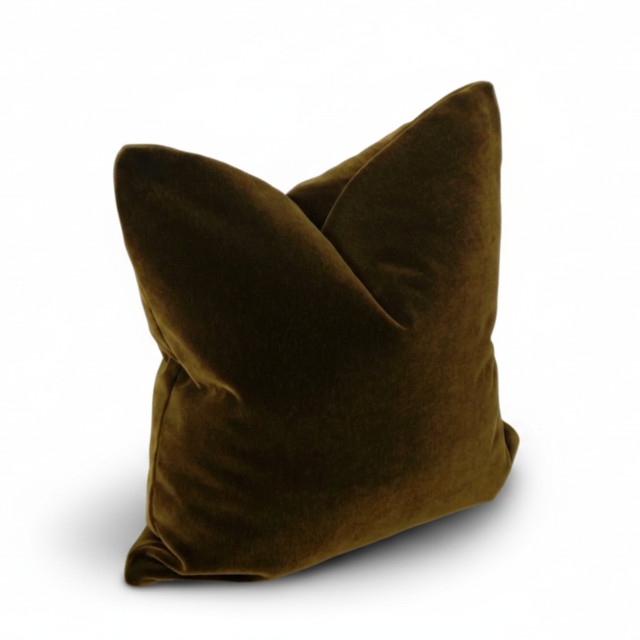 Mohair Pillow Cover in Olive Brown