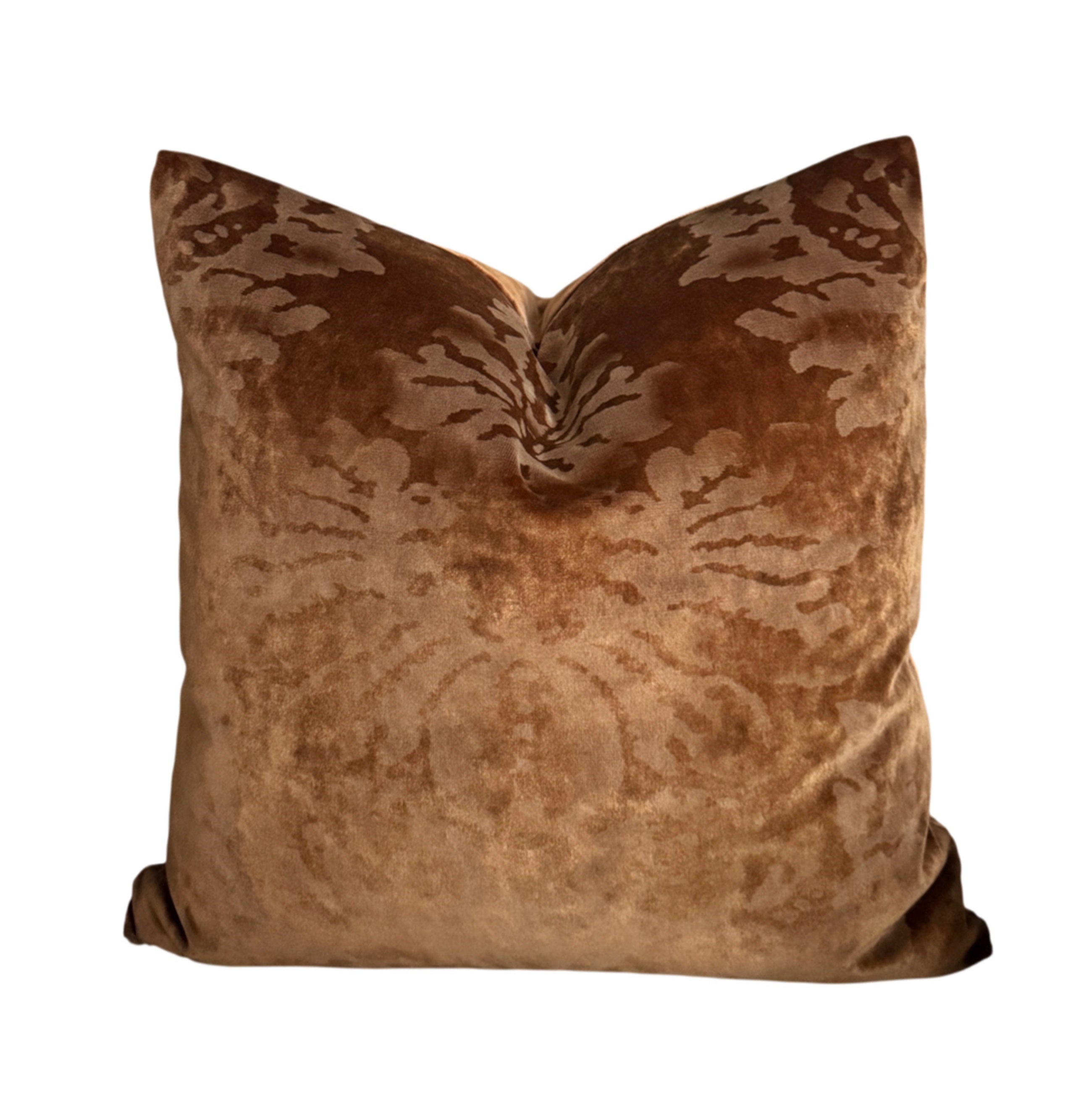 Venezia Italian Velvet Pillow Cover - Rame (Copper)