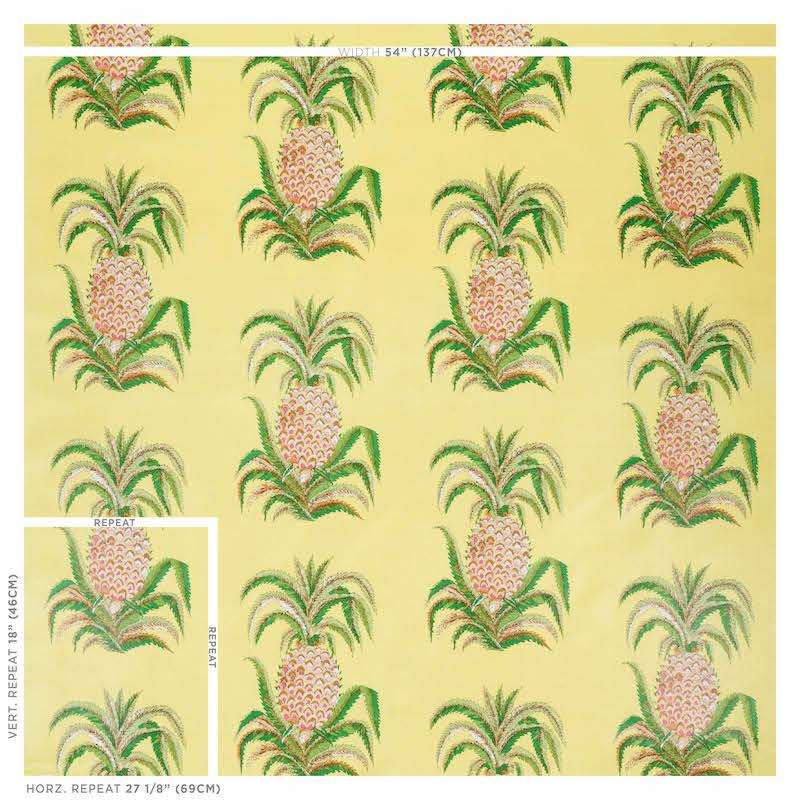 Schumacher Pineapples Fabric - Yellow