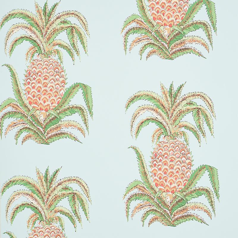 Schumacher Pineapples Wallpaper - Sky