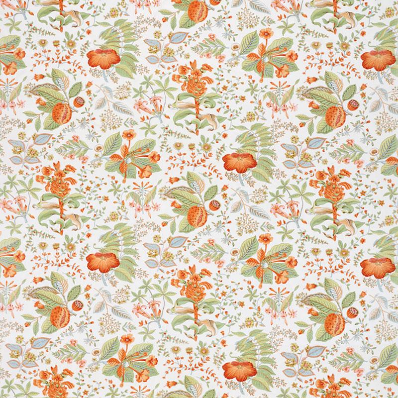 Schumacher Pomegranate Botanical Fabric - Orange
