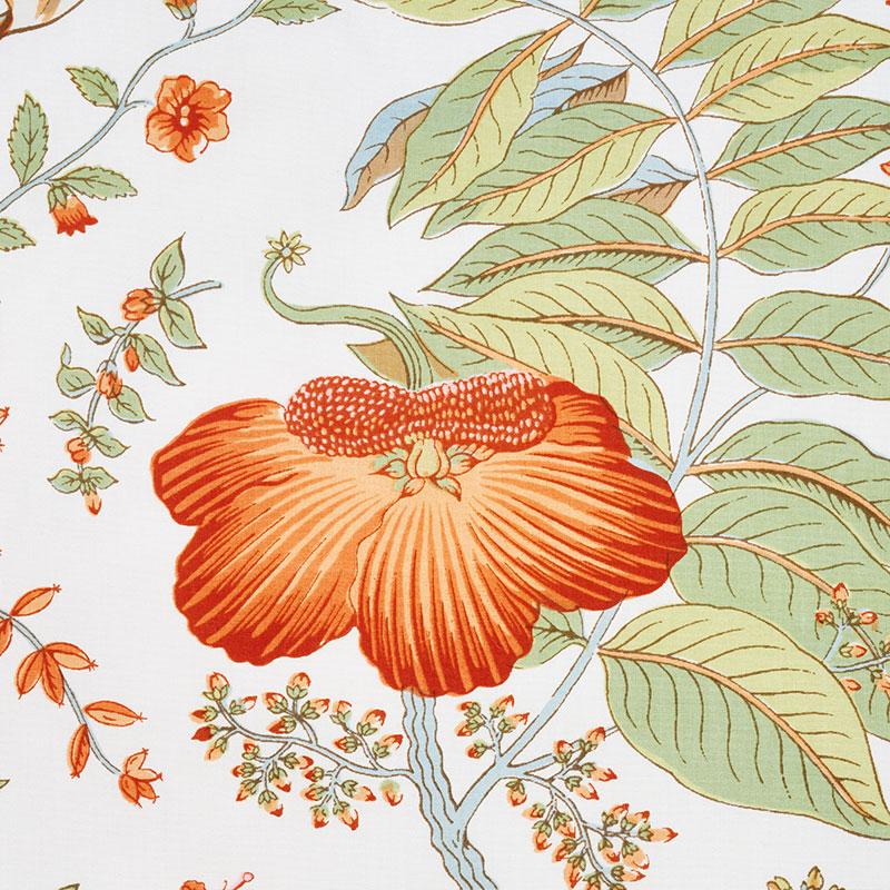 Schumacher Pomegranate Botanical Fabric - Orange