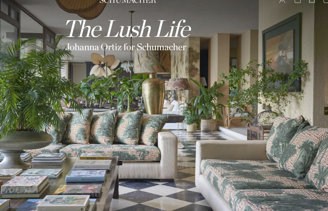 Schumacher Tropical Safari Print Fabric - Orinoco Verdant Oasis