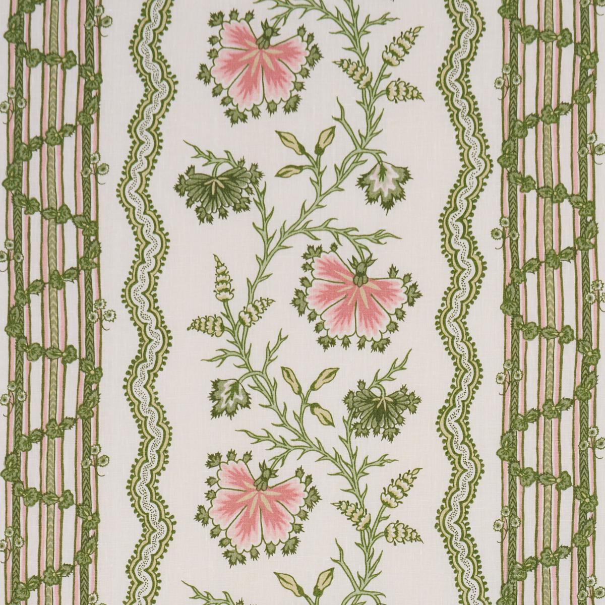 Schumacher Parvati Floral Stripe Fabric - Petal
