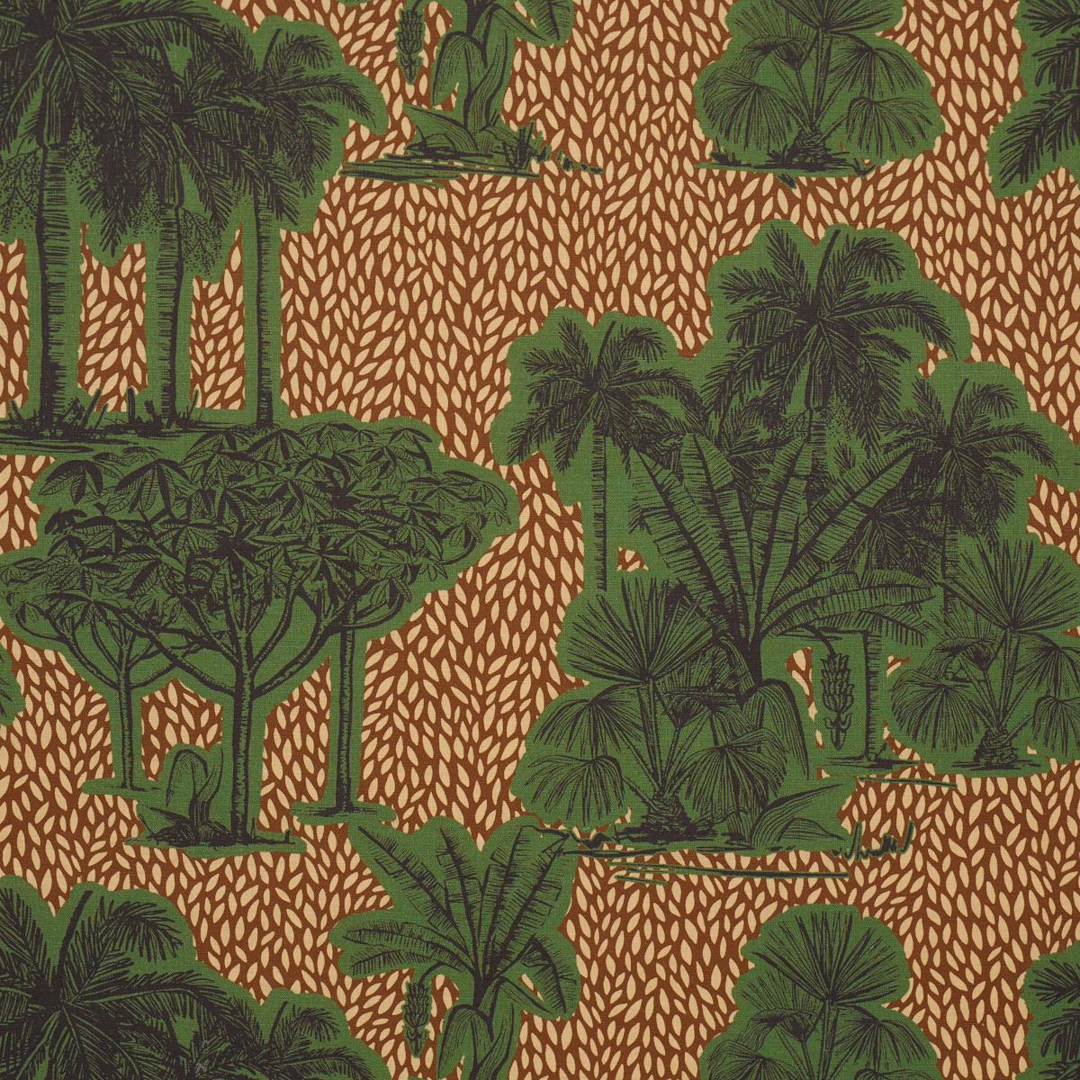 Schumacher Tropical Safari Print Fabric - Orinoco Verdant Oasis