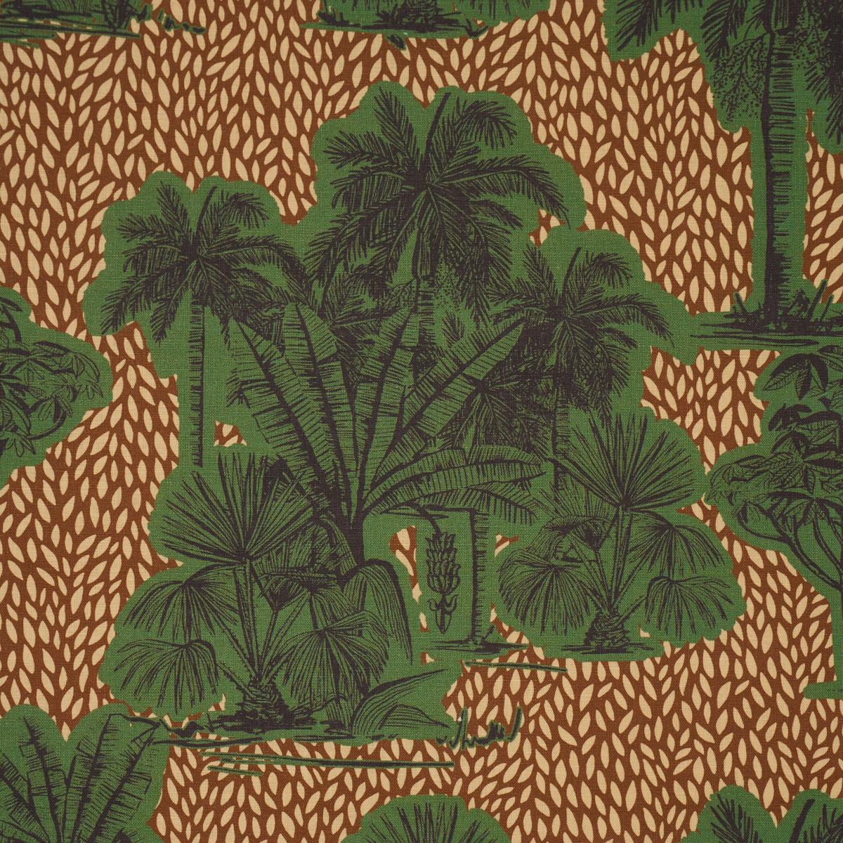 Schumacher Tropical Safari Print Fabric - Orinoco Verdant Oasis