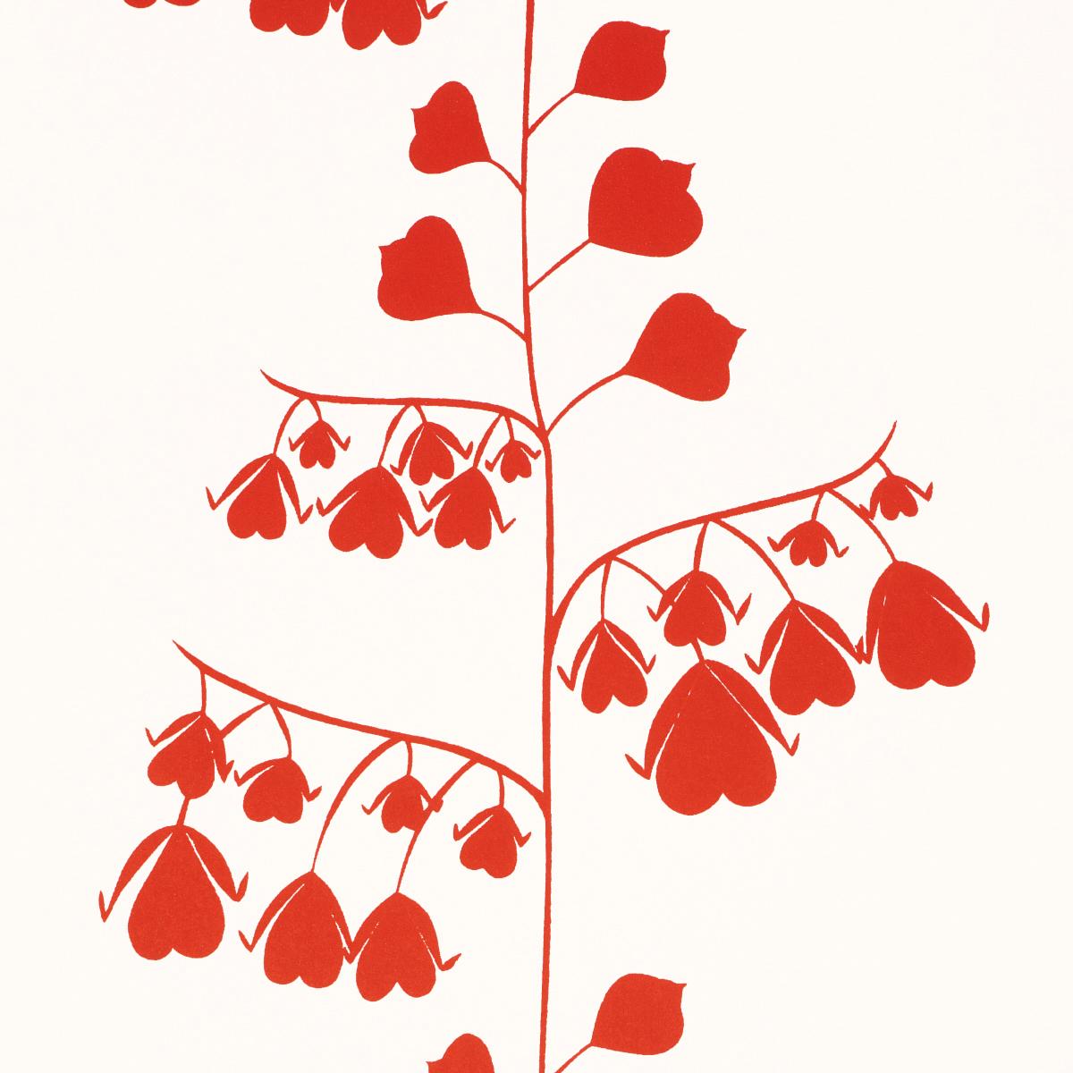 Schumacher Bleeding Hearts Wallpaper - Red