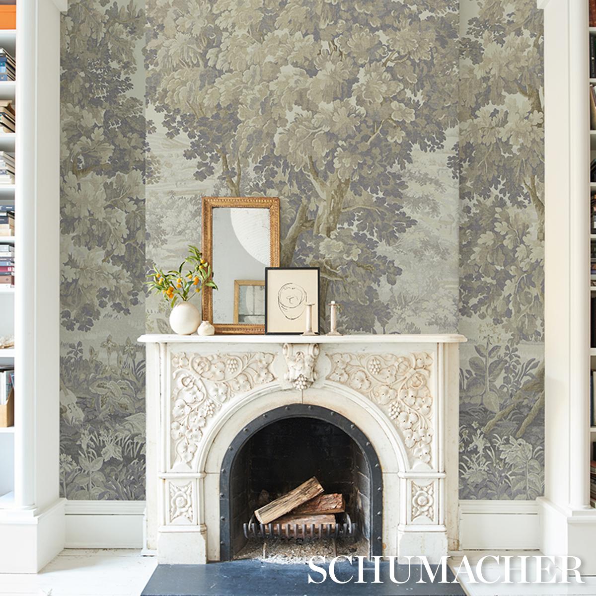 Schumacher La Forêt Wallpaper 3 Panel Set - Oyster Forest