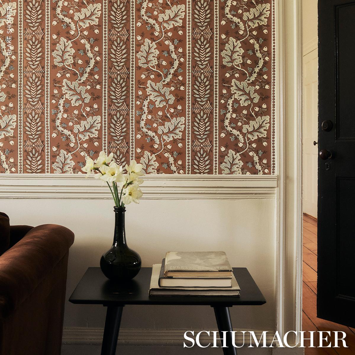 Schumacher Richmond House Wallpaper - Mocha