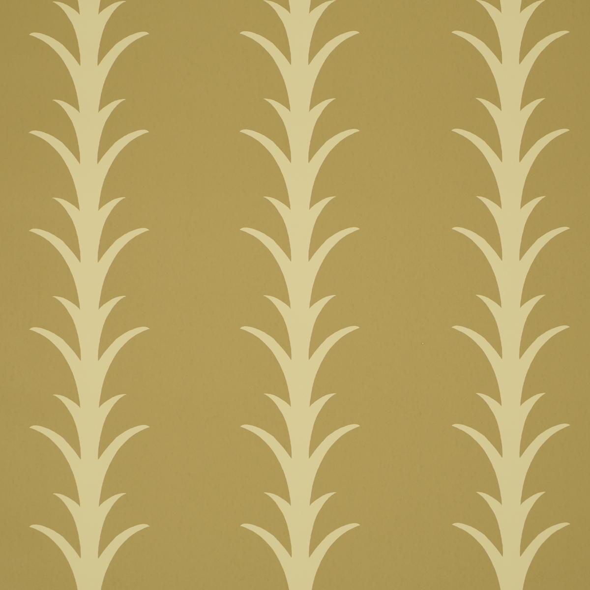 Schumacher Acanthus Stripe Wallpaper - Anis on Chartreuse