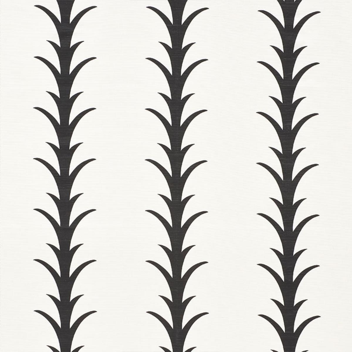 Schumacher Acanthus Stripe Fabric - Carbon