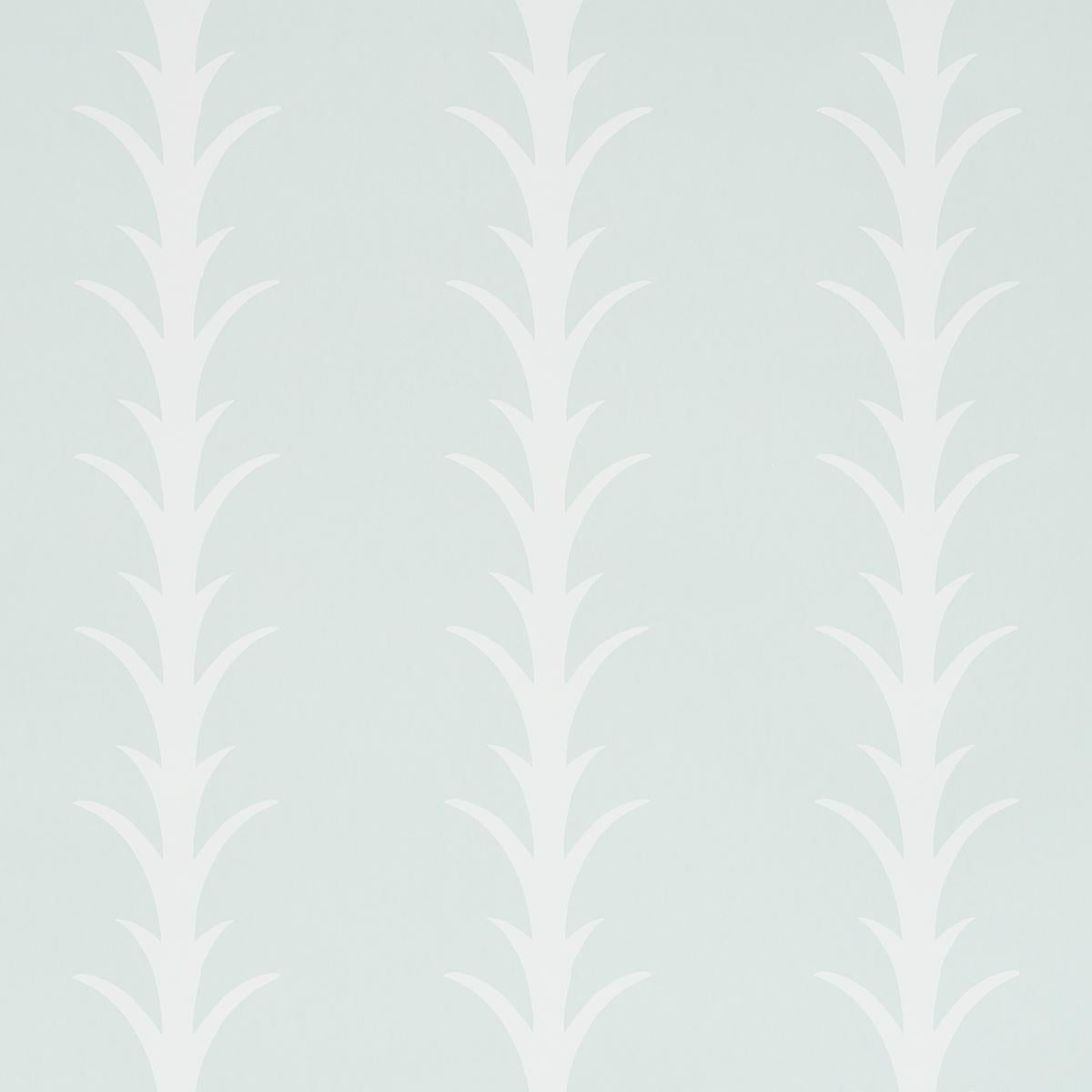 Schumacher Acanthus Stripe Wallpaper - Ivory on Mineral