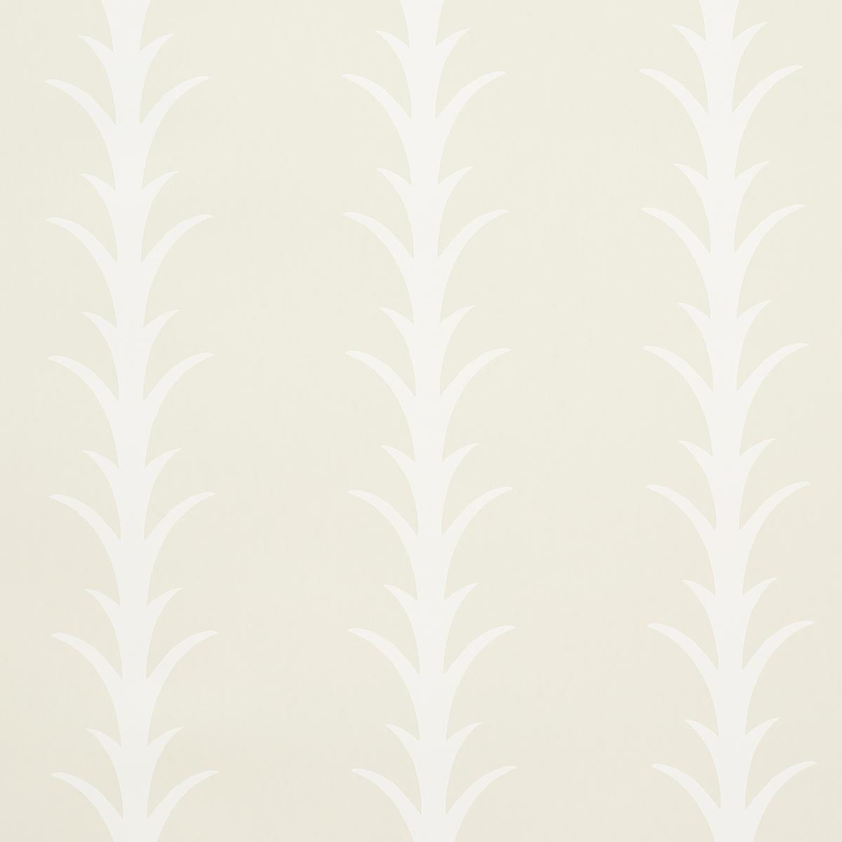 Schumacher Acanthus Stripe Wallpaper - Ivory on Neutral