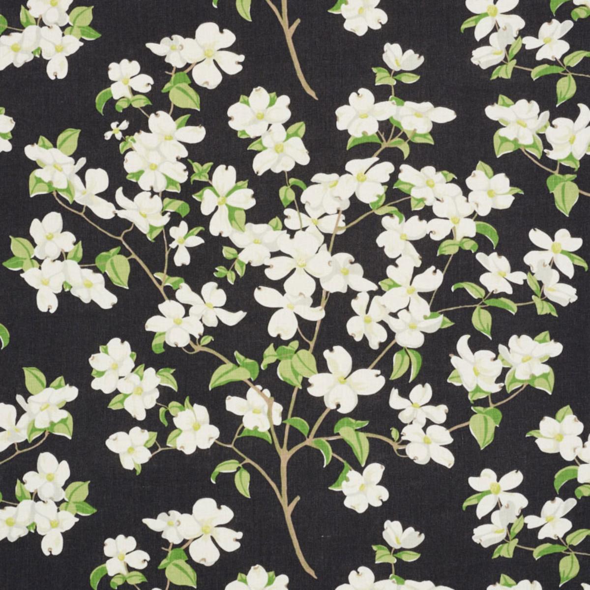 Schumacher Blooming Branch Fabric - Black