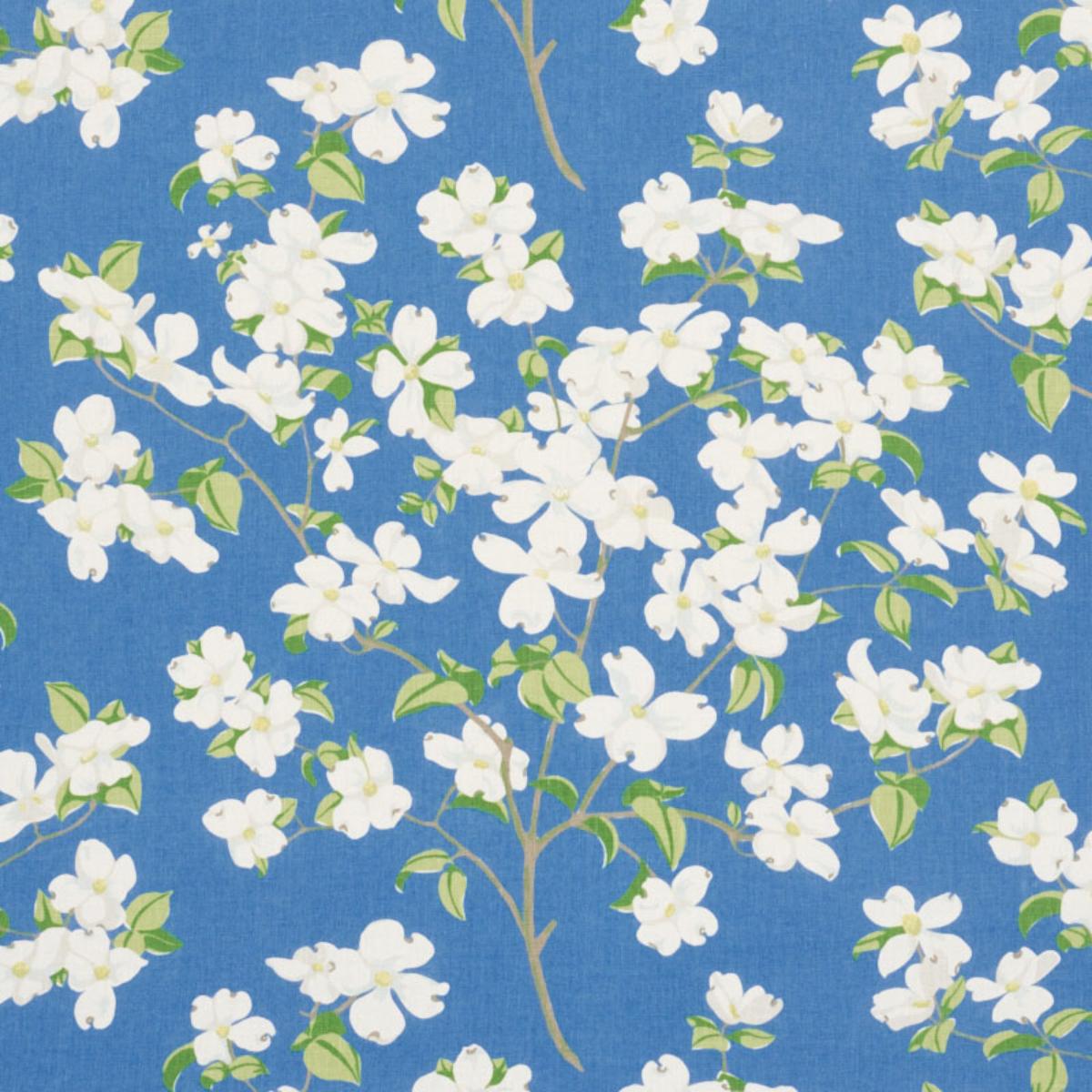 Schumacher Blooming Branch Fabric - Blue