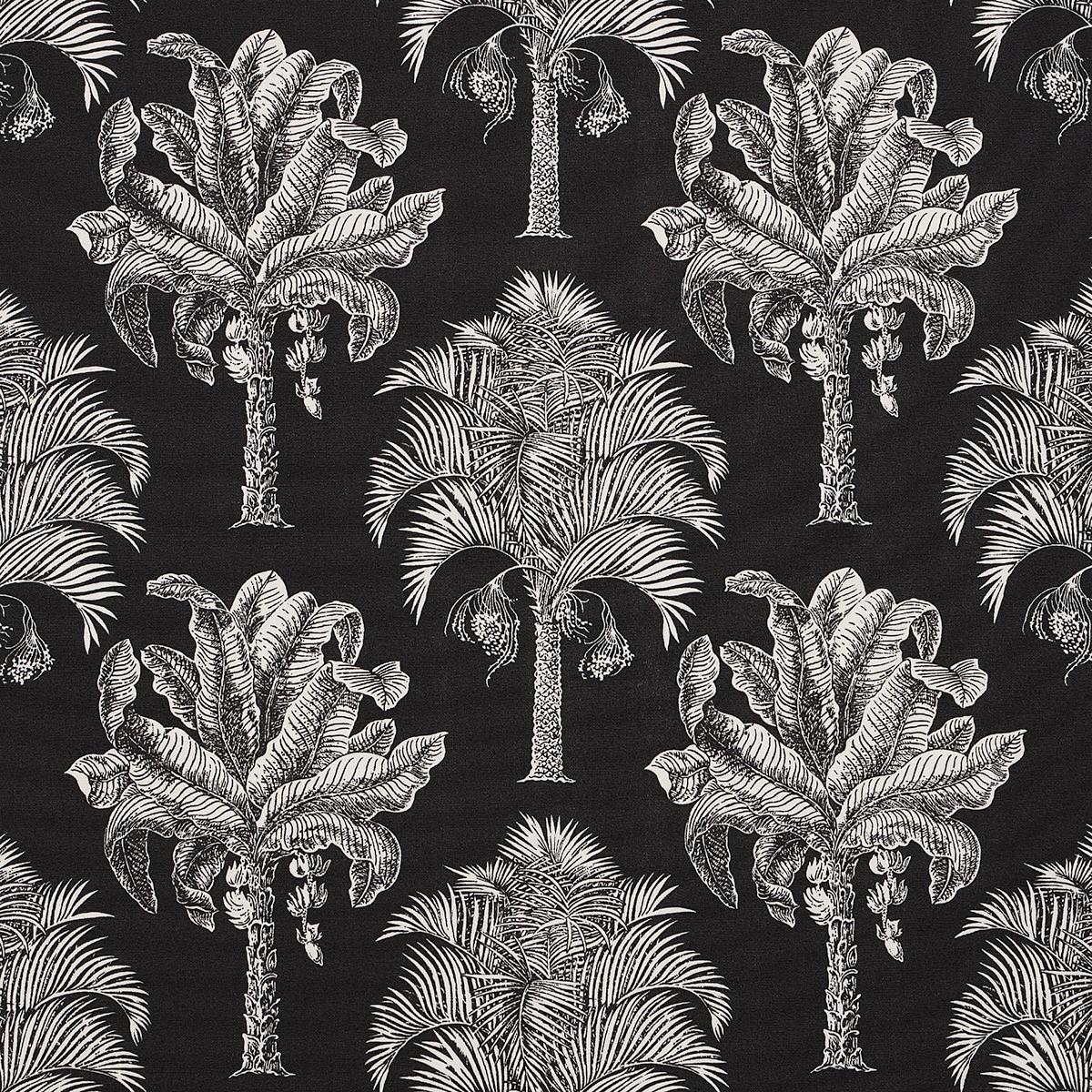 Schumacher Grand Palms Indoor Outdoor Fabric - Black