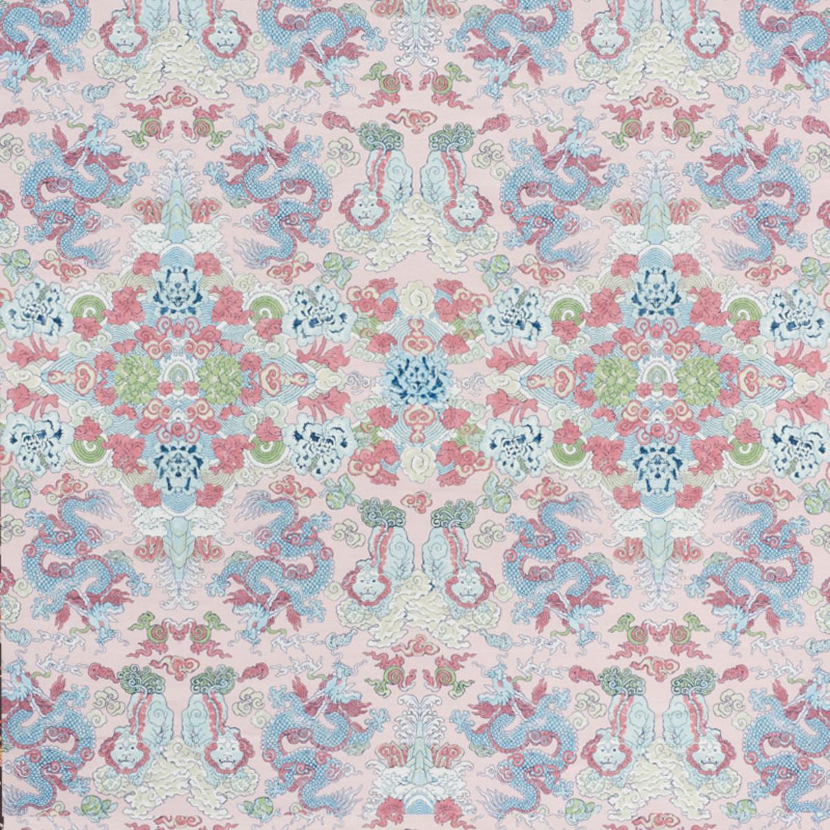 Schumacher Magic Mountain Dragon Fabric - Blush