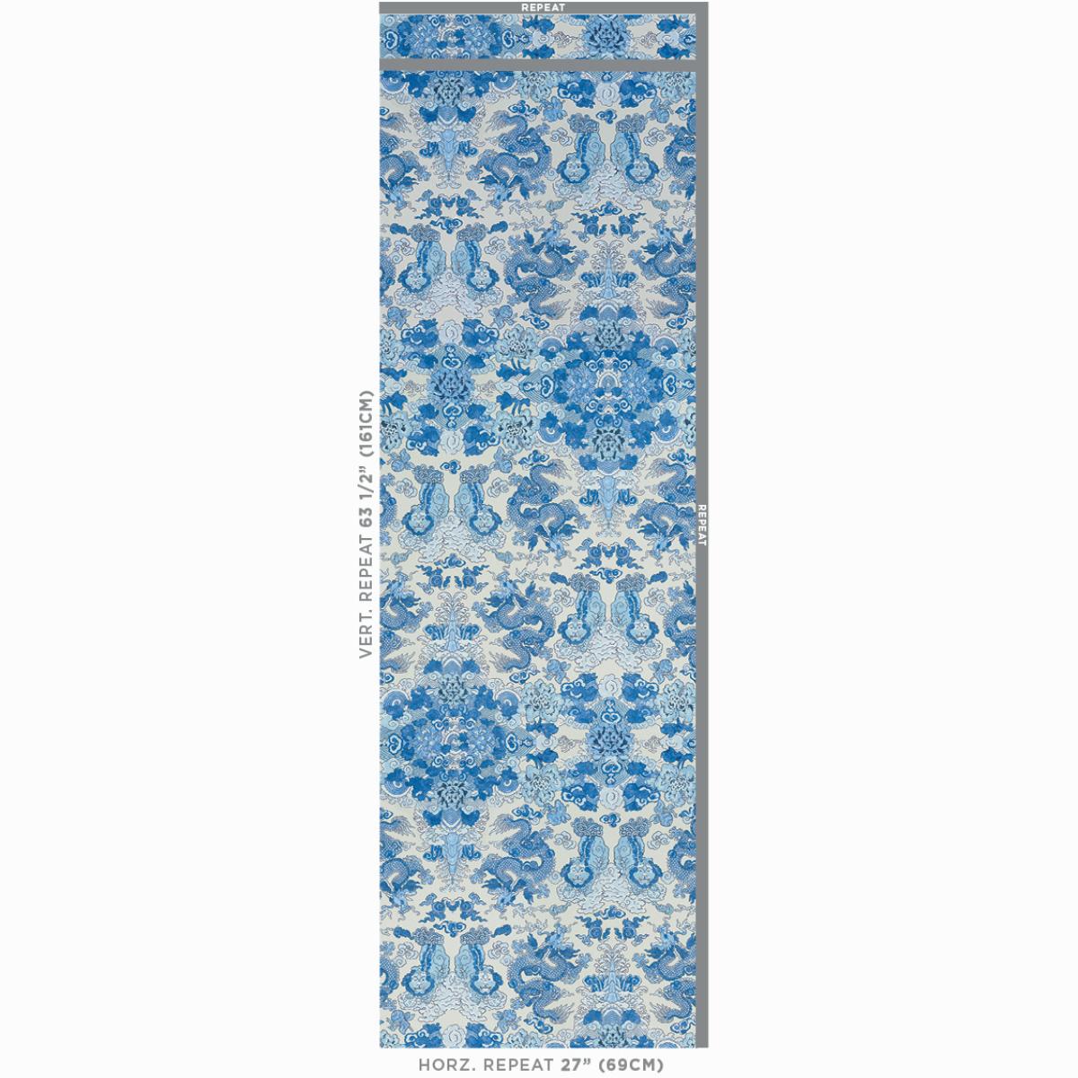 Schumacher Magic Mountain Dragon Wallpaper - Porcelain