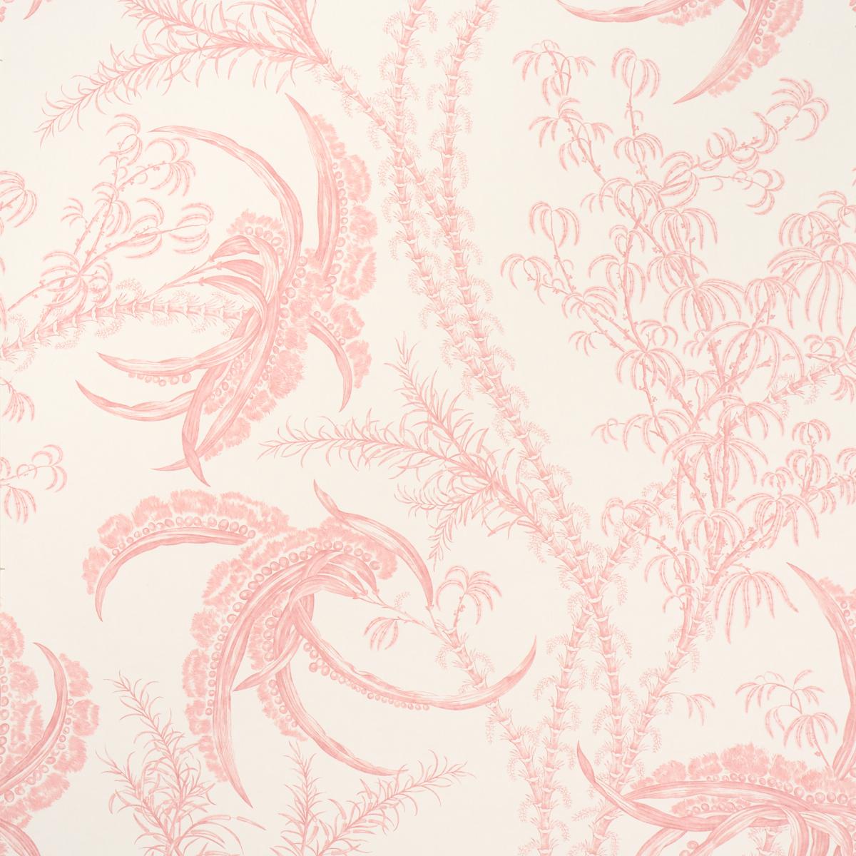 Schumacher Ocean Toile Wallpaper - Coral