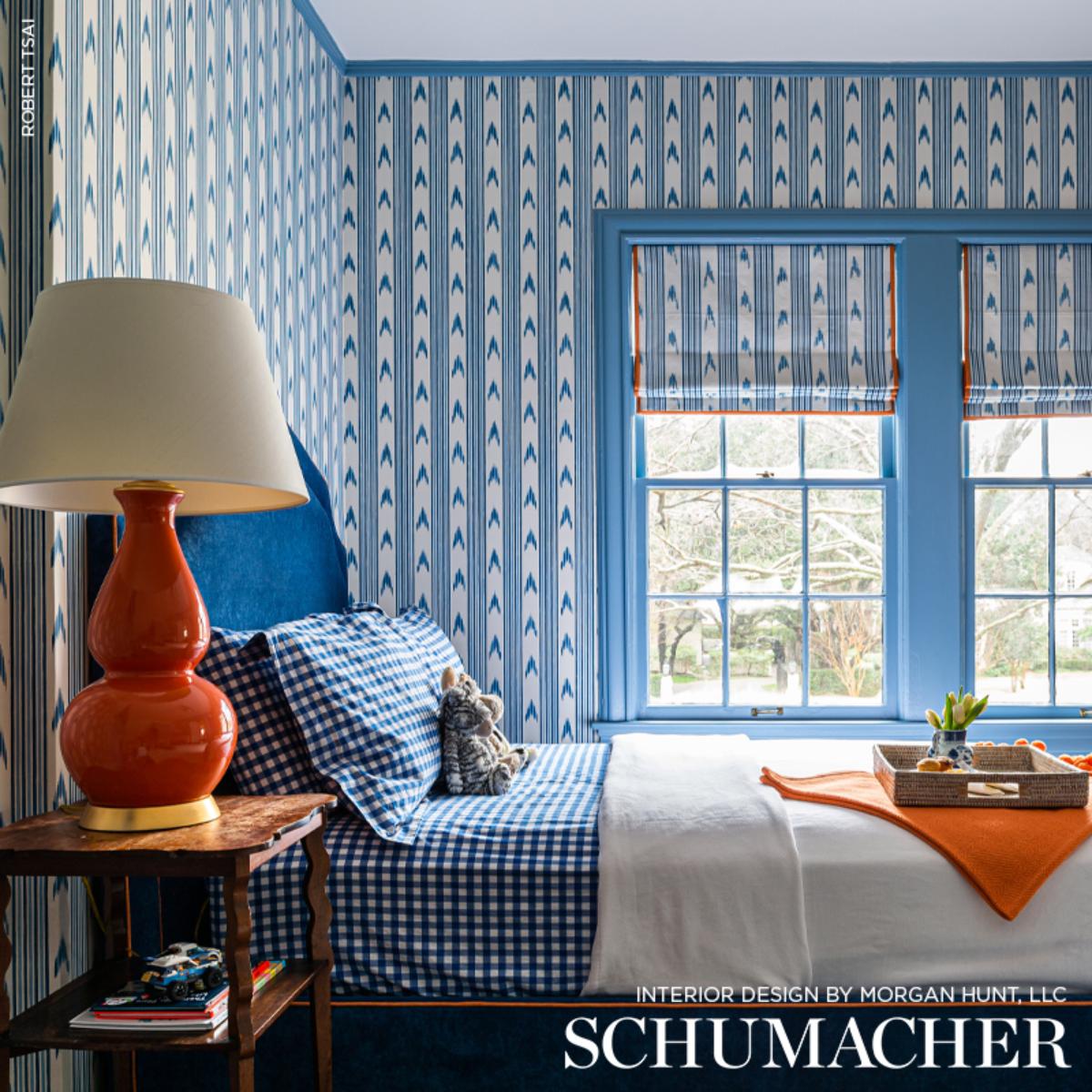 Schumacher Santa Barbara Ikat Wallpaper - Indigo