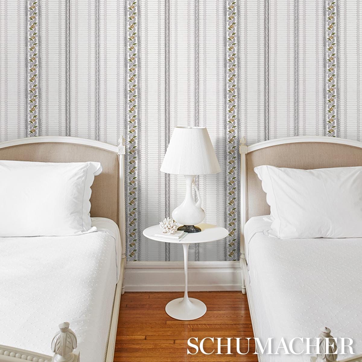 Schumacher Serena Stripe Wallpaper - Ochre