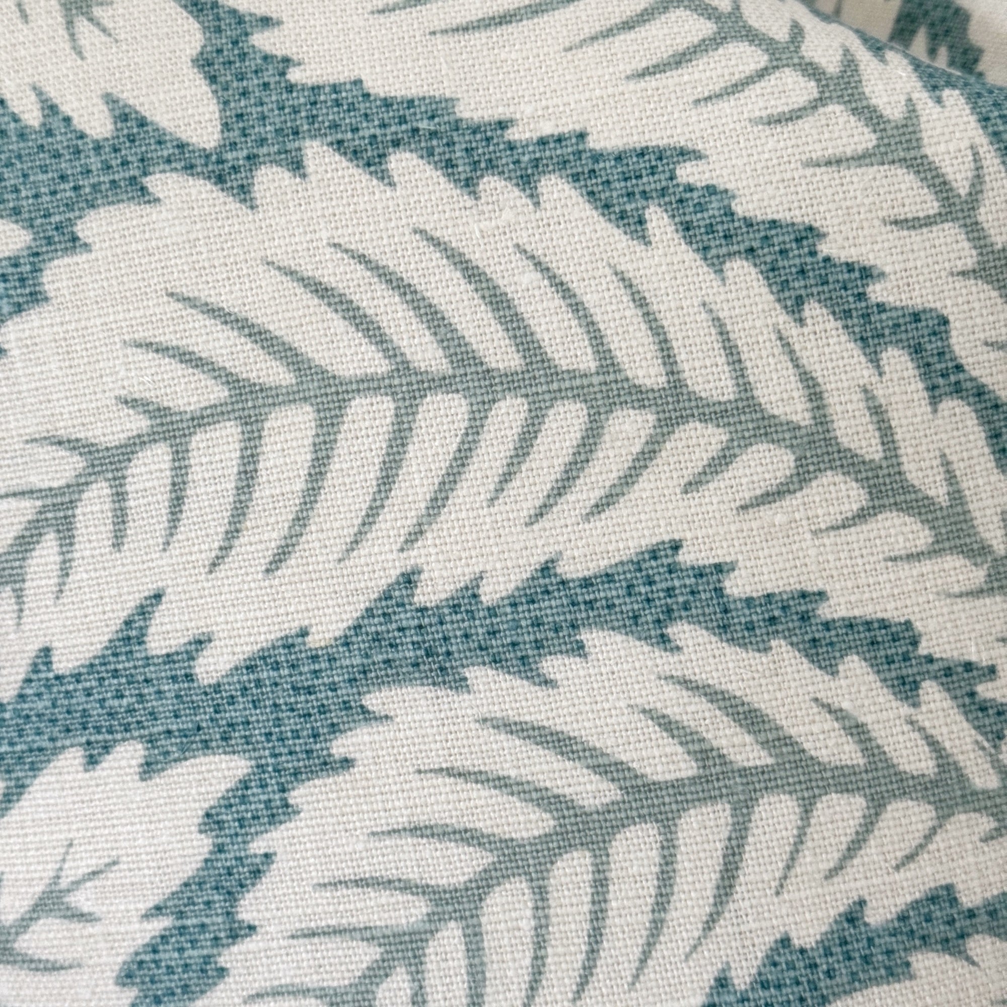 Botanical Leaf Pillow Cover - Aqua