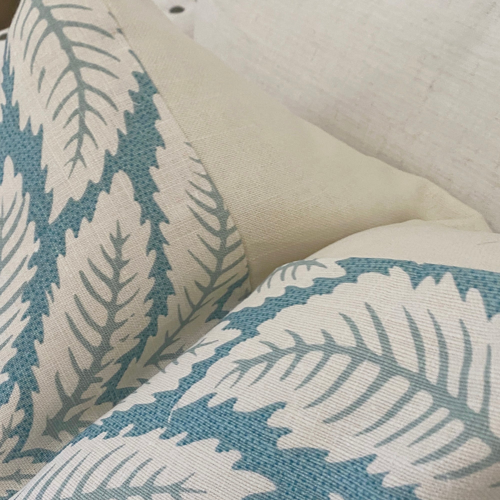 Botanical Leaf Pillow Cover - Aqua