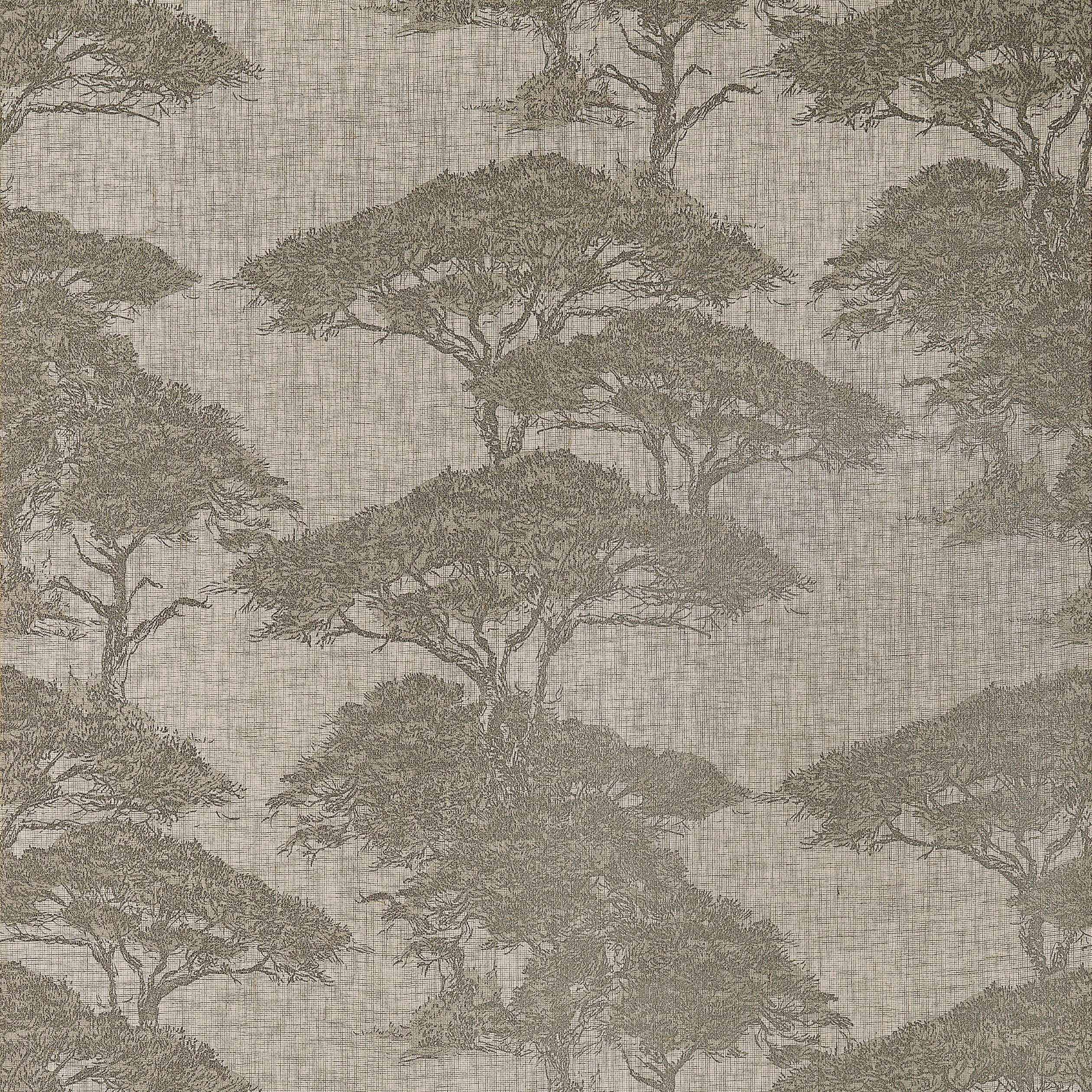 Thibaut Torrey Pines Wallpaper - Beige and Black
