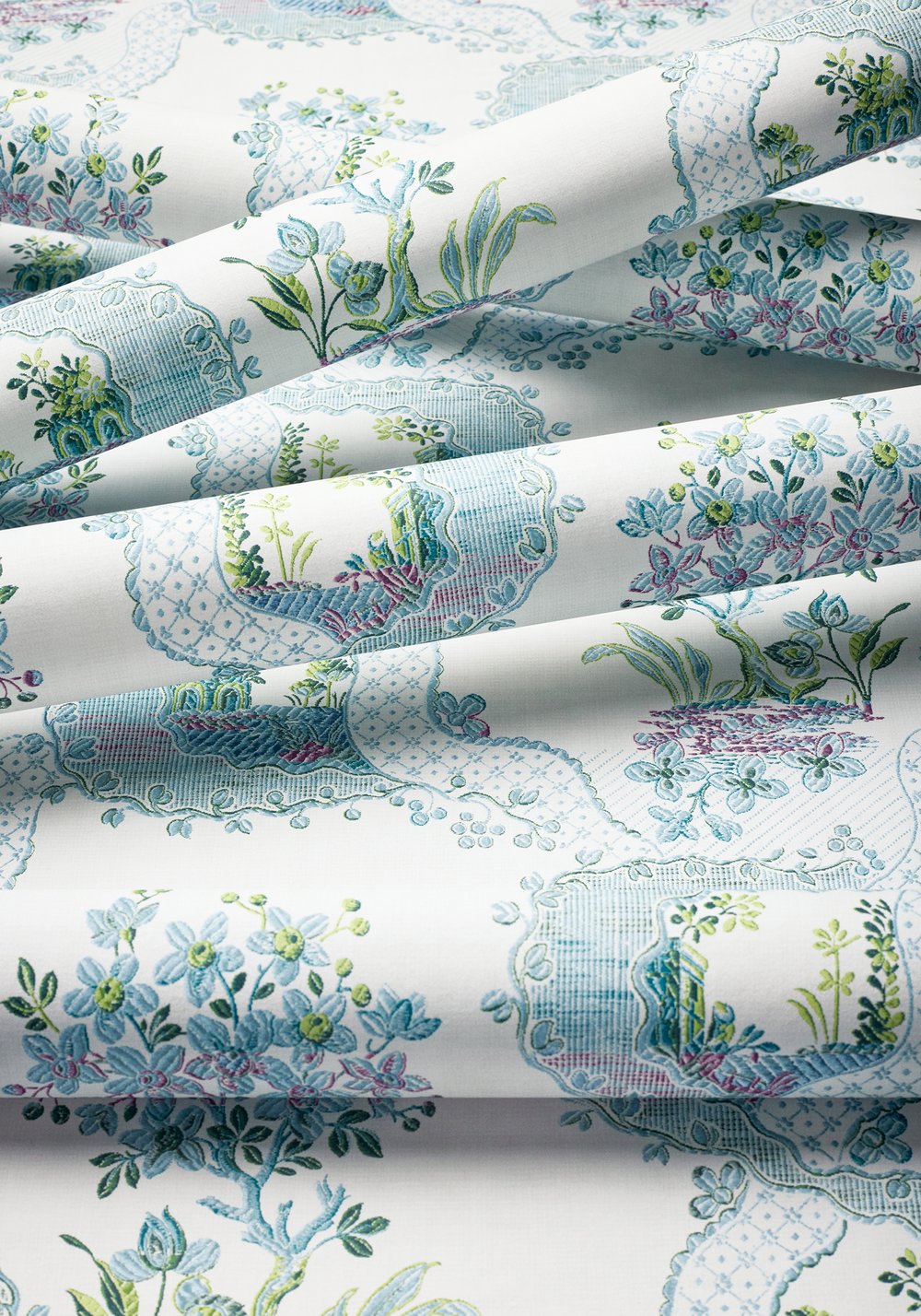 Anna French Antoinette Fabric - Blue and Plum