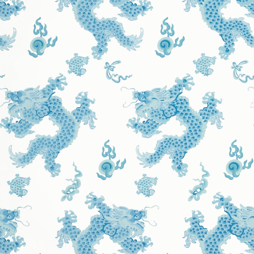 Anna French Dragon Dance Wallpaper - Blue