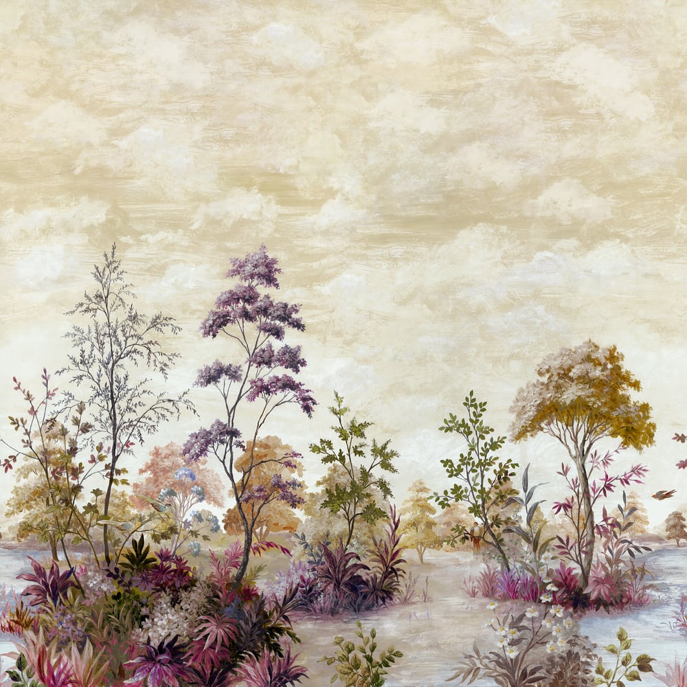 Anna French Cumbria Mural - Eggplant on Pearl