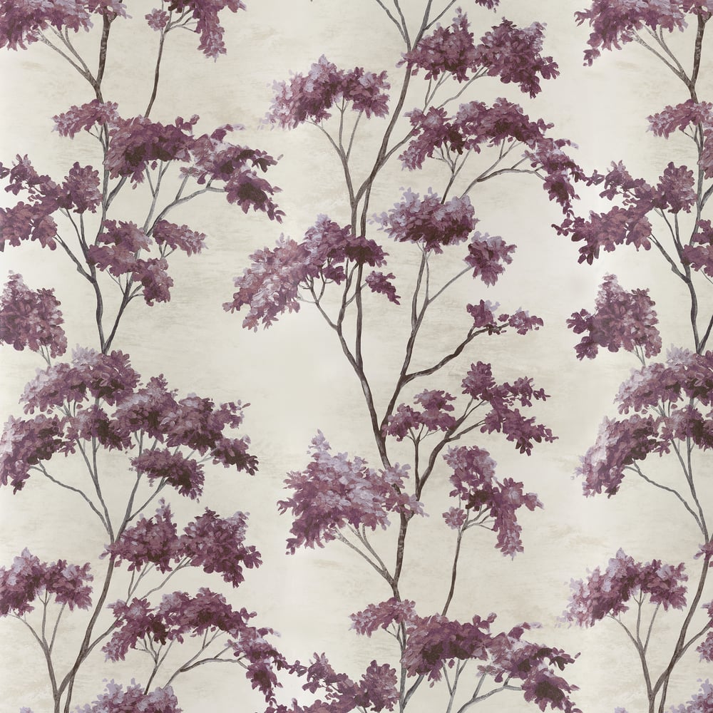 Anna French Dalton Wallpaper - Eggplant on Pearl