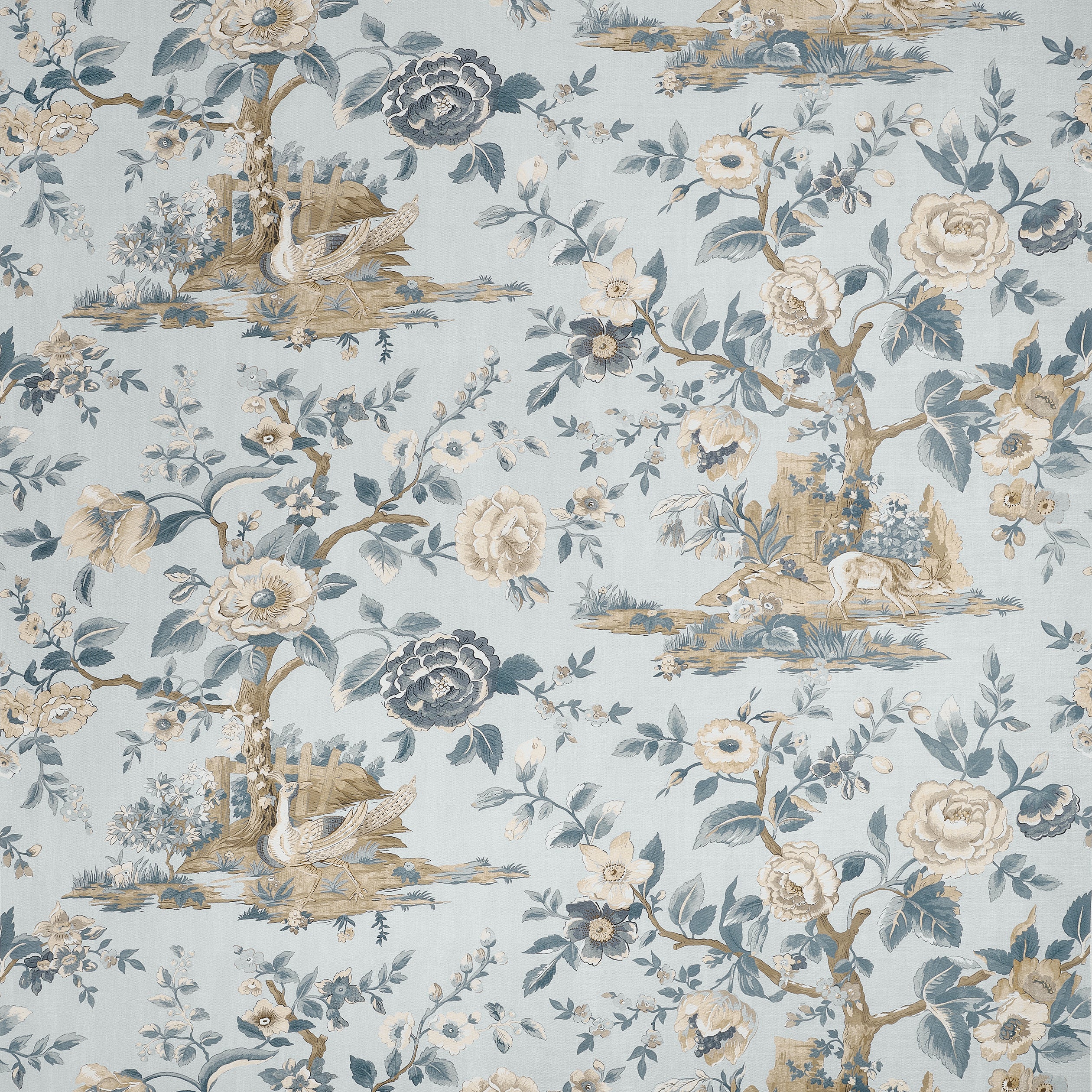 Thibaut Forest Lodge Fabric - Spa Blue