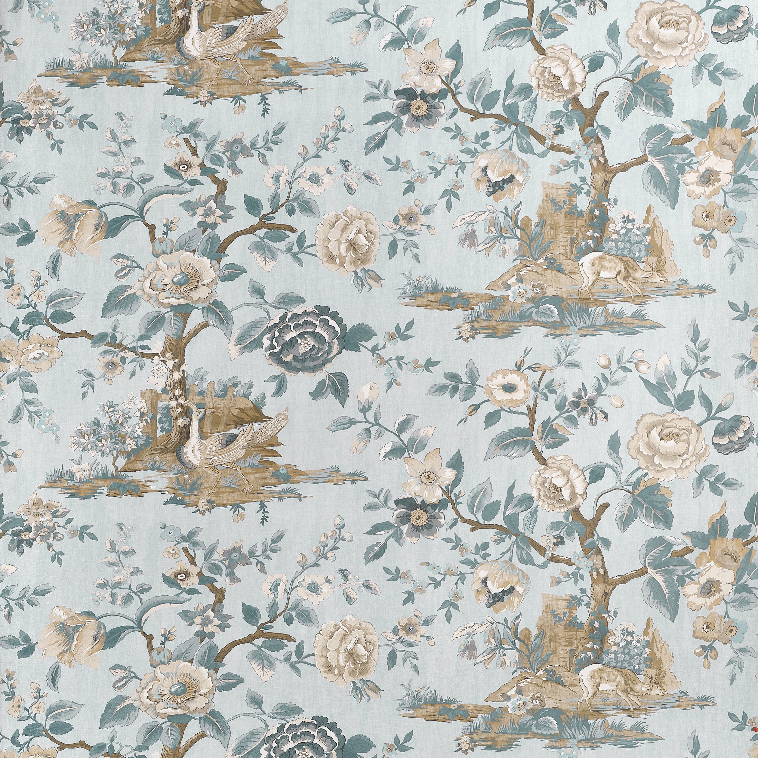 Thibaut Forest Lodge Wallpaper - Spa Blue