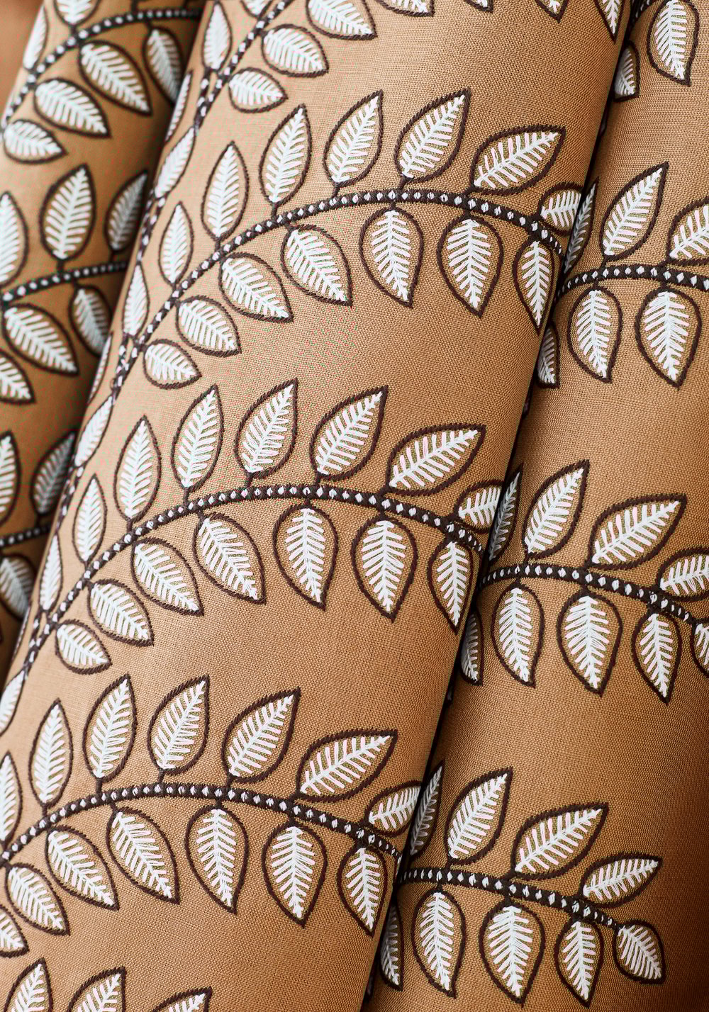 Anna French Frondescence Enbroidery Fabric - Copper