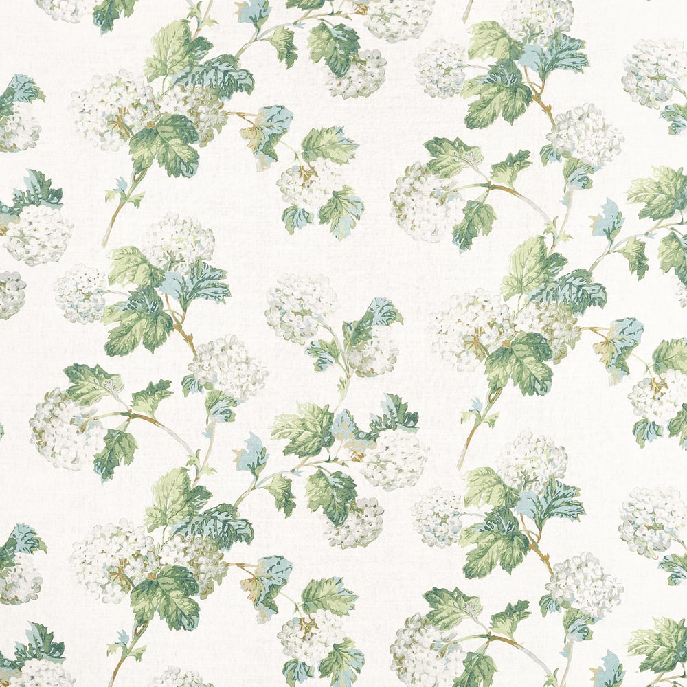 Anna French Sussex Hydrangea Fabric - White and Green