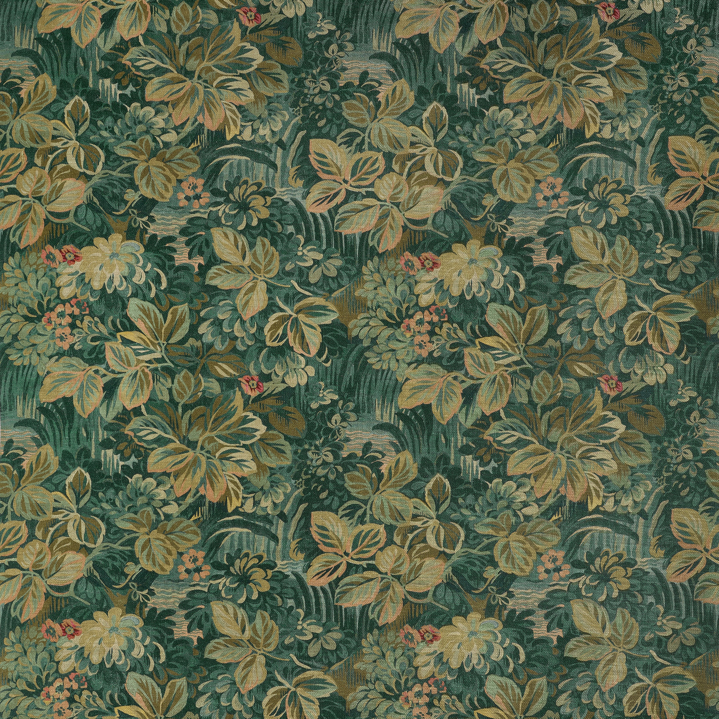 Thibaut Night Garden Fabric - Peacock