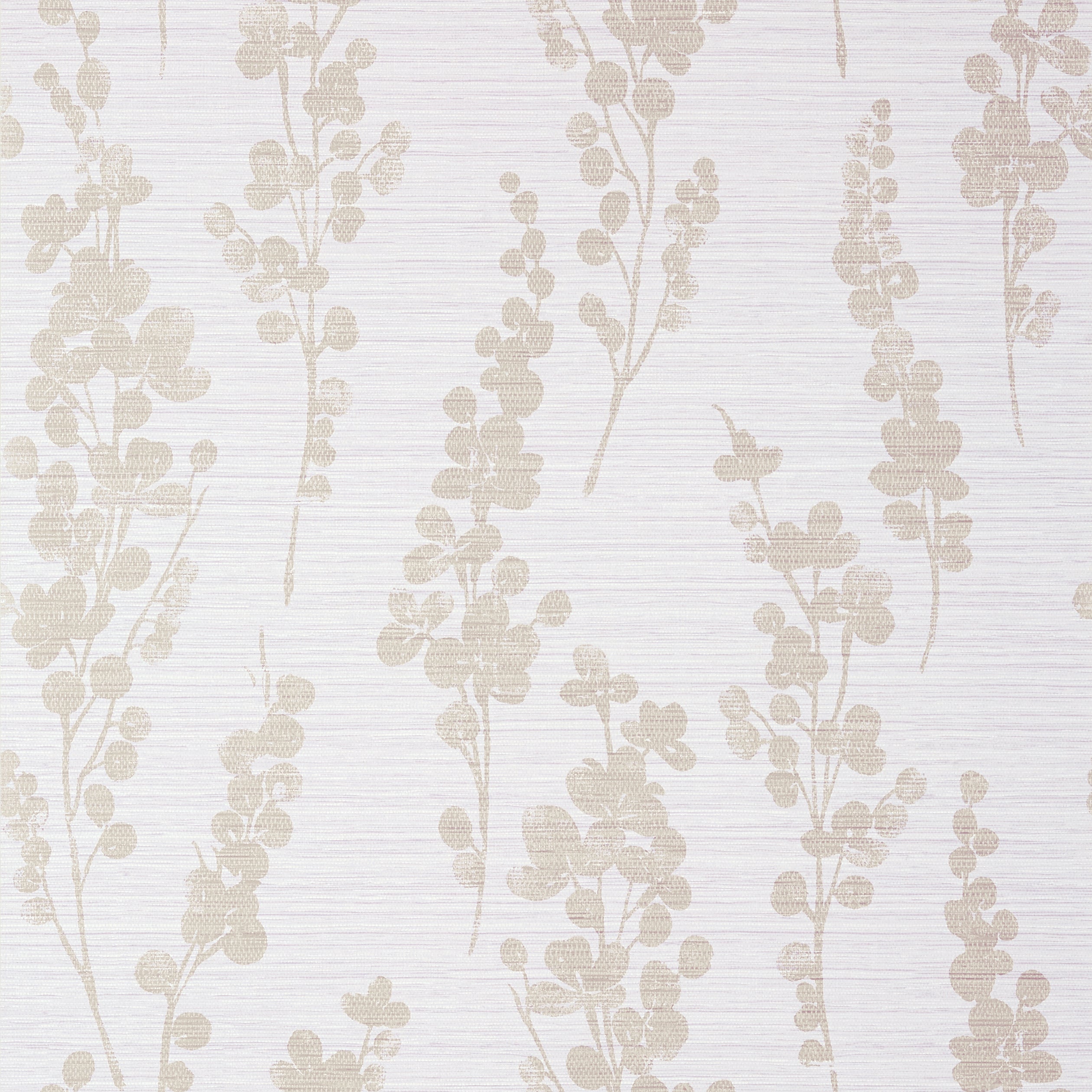 Thibaut Spring Blooms Wallpaper - Metallic Pewter on Lavender