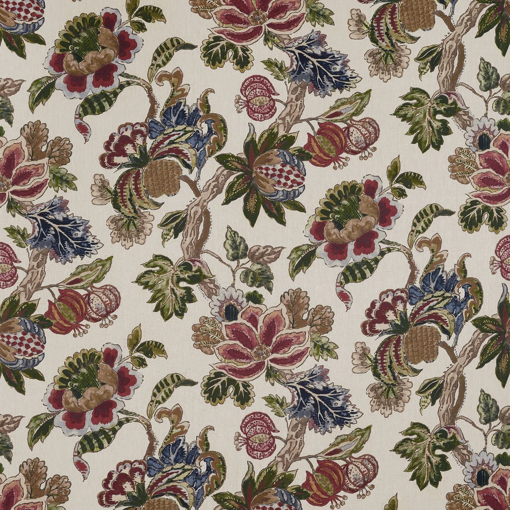 Anna French Stockbridge Fabric - Apricot and Slate