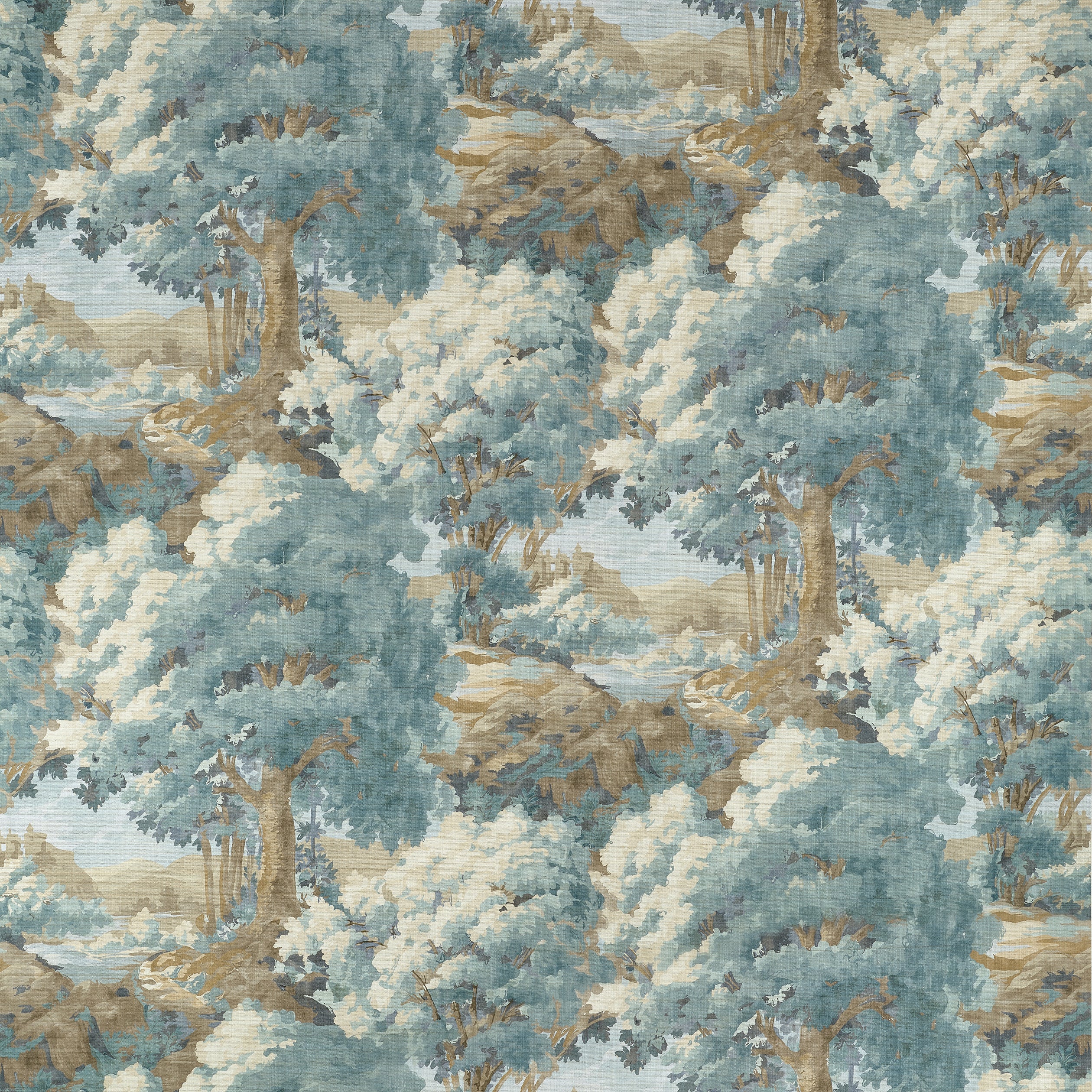 Thibaut Woodland Clearing Fabric - Spa Blue